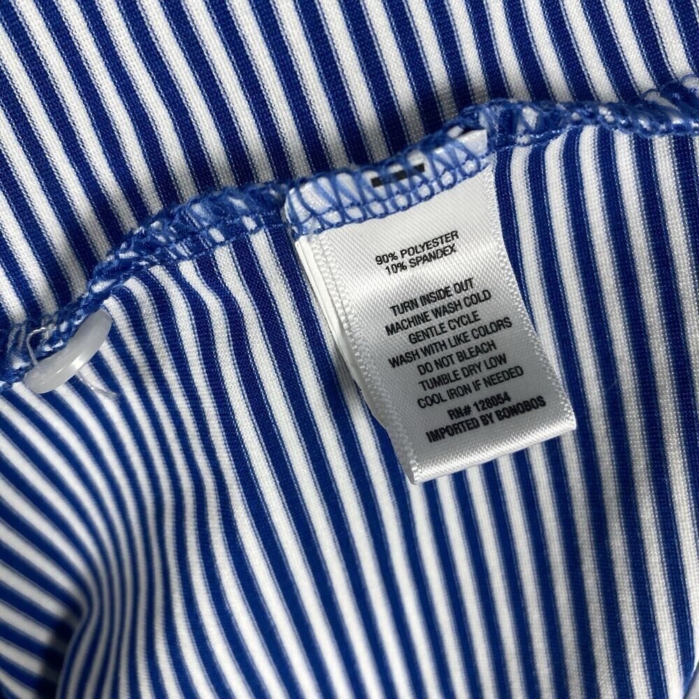 BONOBOS Mens Golf Polo LARGE Standard Fit Stretch Short Sleeve Shirt Striped - Picture 6 of 7